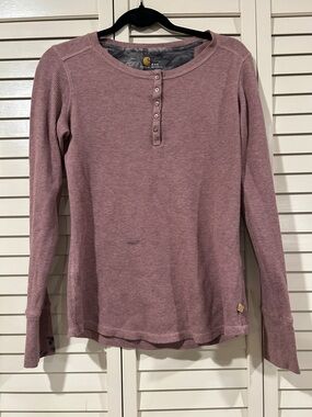 Carhartt Mauve Long Sleeve Henley Thermal Shirt Size Small